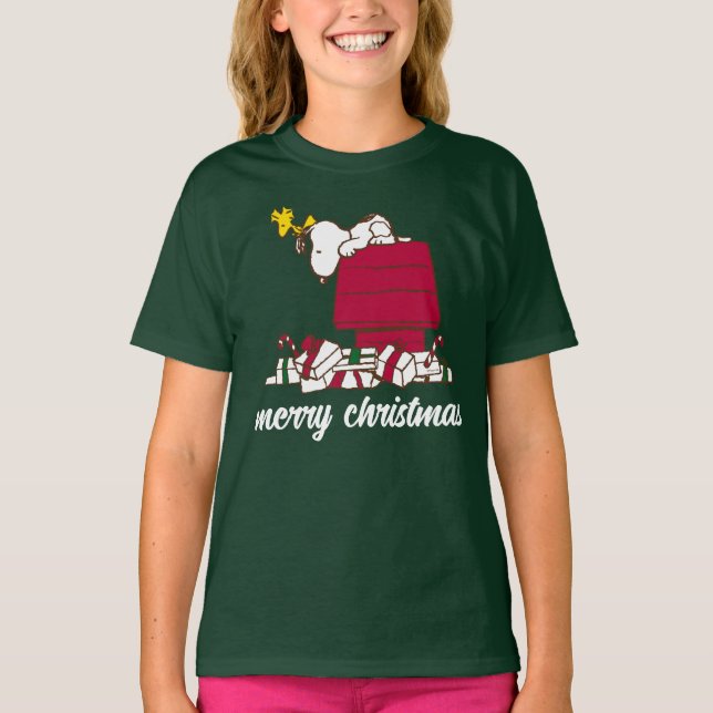 Jordnötter | Snoopy & Woodstock Merry Ugly Sweater T Shirt (Framsida)