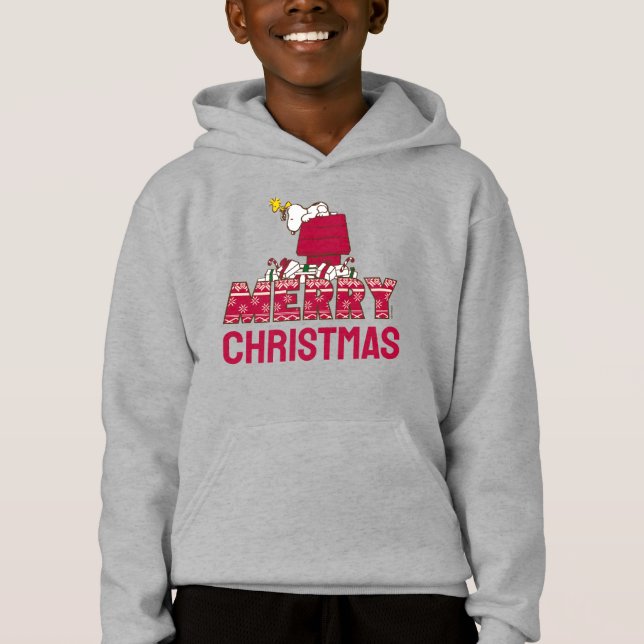 Jordnötter | Snoopy & Woodstock Merry Ugly Sweater T Shirt (Framsida)