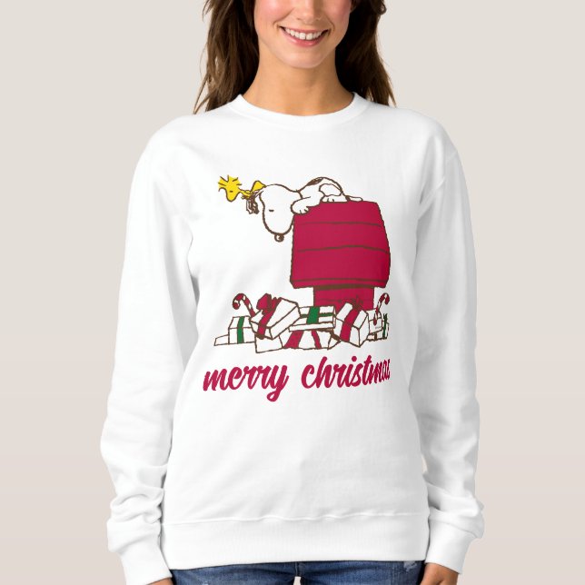 Jordnötter | Snoopy & Woodstock Merry Ugly Sweater T Shirt (Framsida)