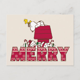 Jordnötter Snoopy & Woodstock Merry Ugly Sweater Vykort