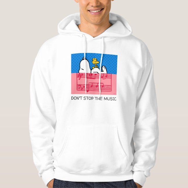 Jordnötter | Snoopy & Woodstock Music & Polka dots Hoodie (Framsida)
