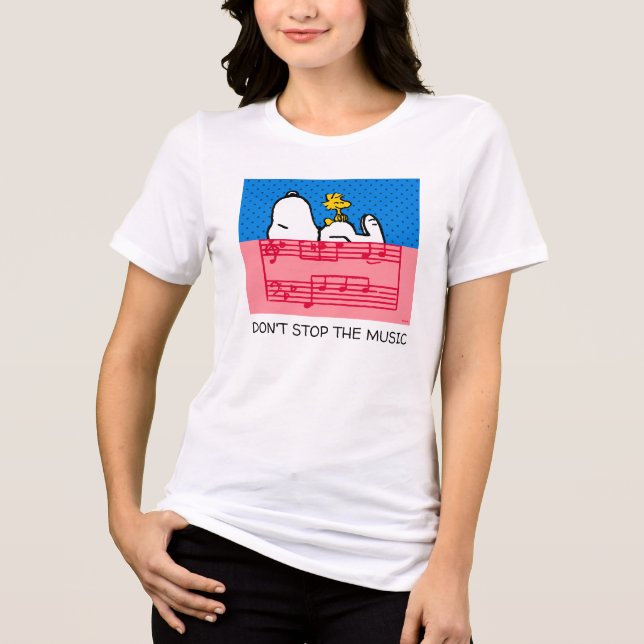 Jordnötter | Snoopy & Woodstock Music & Polka dots T Shirt (Framsida)