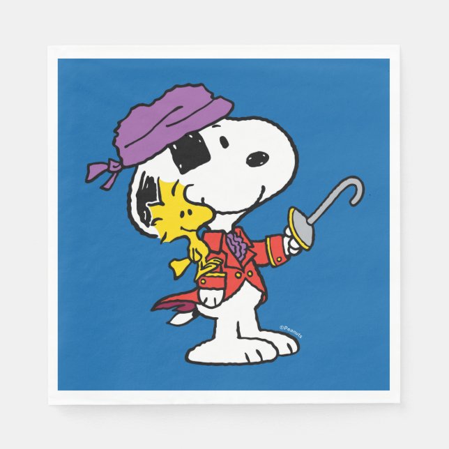 Jordnötter | Snoopy & Woodstock Pirater Pappersservett (Framsidan)