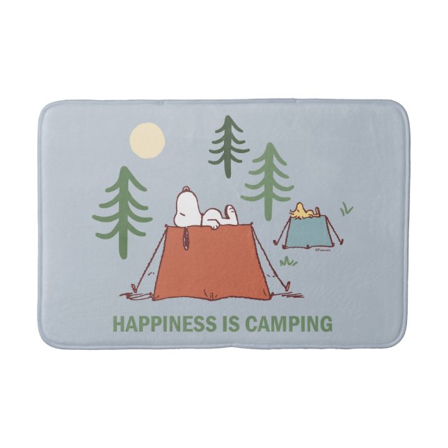 Jordnötter | Snoopy & Woodstock Pitching Tält Badrumsmatta (Framsidan)