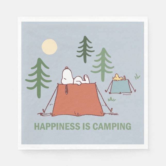 Jordnötter | Snoopy & Woodstock Pitching Tält Pappersservett (Framsidan)