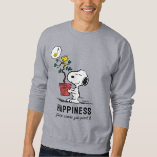Jordnötter Snoopy & Woodstock Plant A Träd Lång Ärmad Tröja