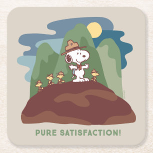 Jordnötter Snoopy & Woodstock Pure Satisfaction Underlägg Papper Kvadrat