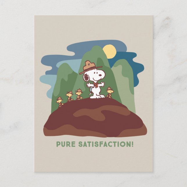 Jordnötter | Snoopy & Woodstock Pure Satisfaction Vykort (Framsida)