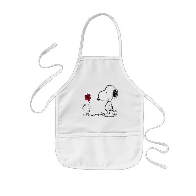 Jordnötter | Snoopy & Woodstock Red & Black Barnförkläde (Framsidan)