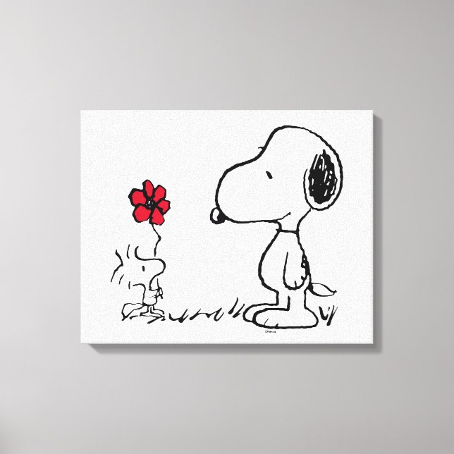 Jordnötter | Snoopy & Woodstock Red & Black Canvastryck (Framsida)