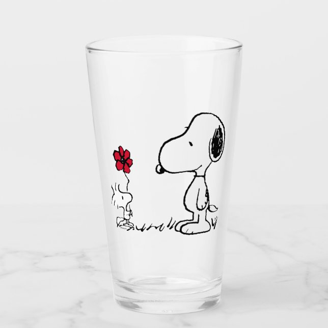 Jordnötter | Snoopy & Woodstock Red & Black Glaskopp (Framsida)