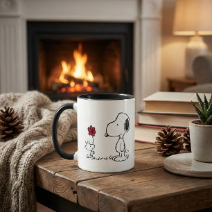 Jordnötter Snoopy & Woodstock Red & Black Mugg