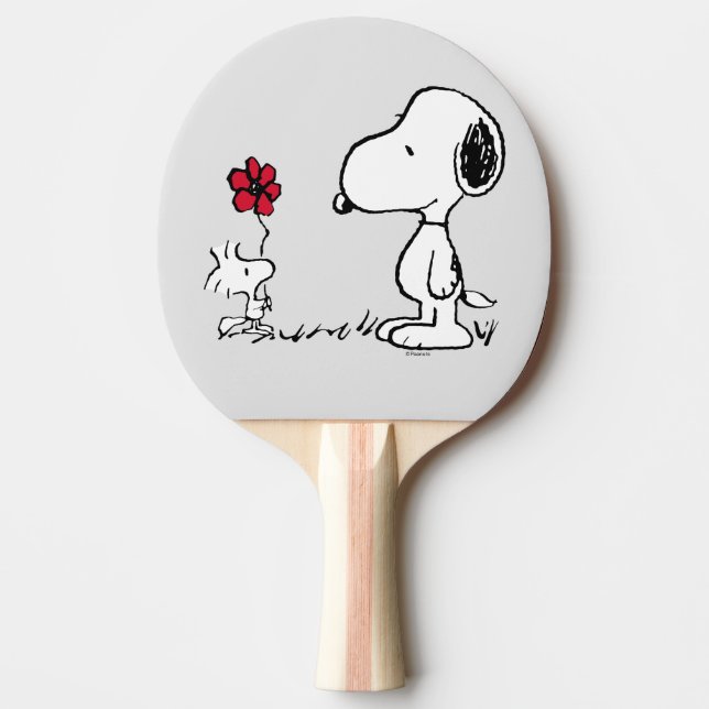 Jordnötter | Snoopy & Woodstock Red & Black Pingisracket (Framsidan)