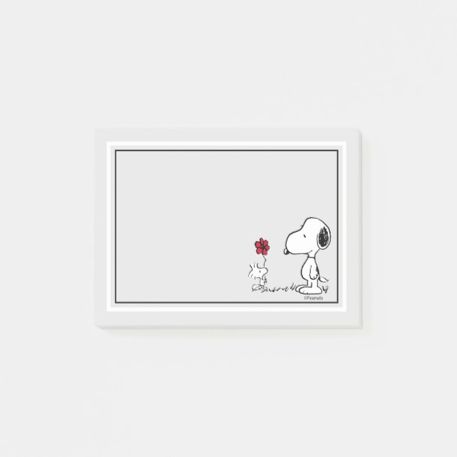 Jordnötter | Snoopy & Woodstock Red & Black Post-it Block (Framsida)