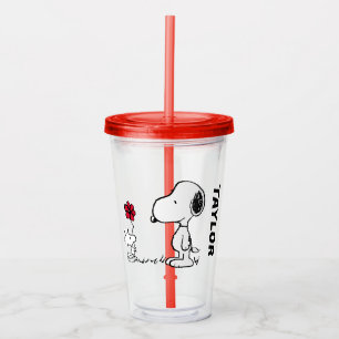Jordnötter Snoopy & Woodstock Red & Black Take Away Mugg