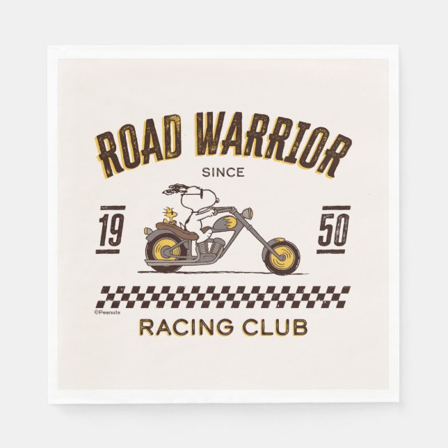 Jordnötter | Snoopy & Woodstock Road Warriards Pappersservett (Framsidan)