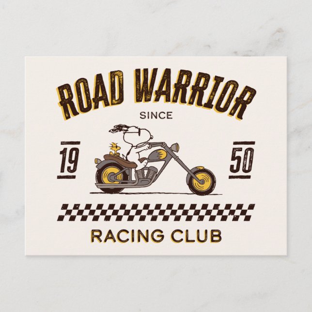 Jordnötter | Snoopy & Woodstock Road Warriards Vykort (Framsida)