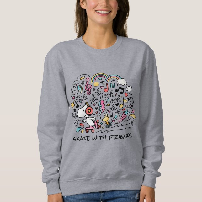 Jordnötter | Snoopy & Woodstock Roller Sker T Shirt (Framsida)
