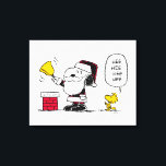 Jordnötter | Snoopy & Woodstock Santa Bell Ringer Canvastryck<br><div class="desc">Fira helgdagarna och kärleken av jordnötter med den här vackra julsvammardesignen med Snoopy och Woodstock med Snoopy som jultomte.</div>