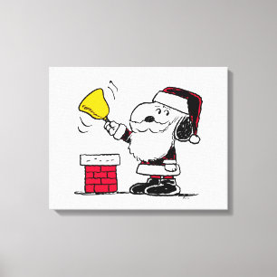 Jordnötter Snoopy & Woodstock Santa Bell Ringer Canvastryck