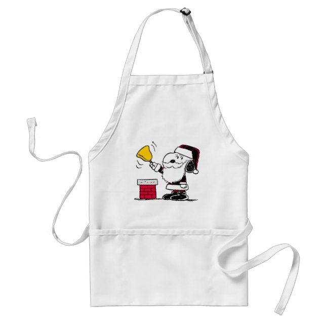 Jordnötter | Snoopy & Woodstock Santa Bell Ringer Förkläde (Framsidan)