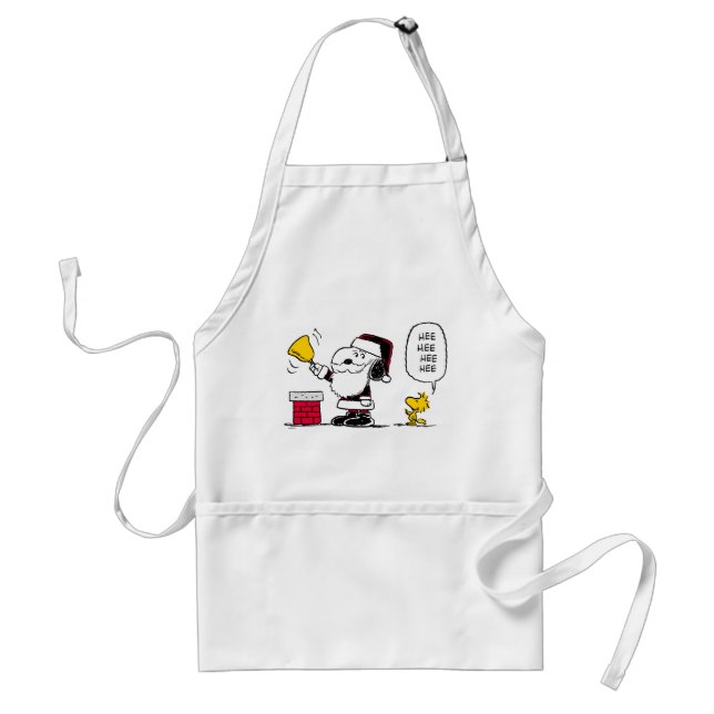 Jordnötter | Snoopy & Woodstock Santa Bell Ringer Förkläde (Framsidan)