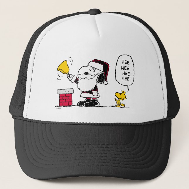 Jordnötter | Snoopy & Woodstock Santa Bell Ringer Keps (Framsida)