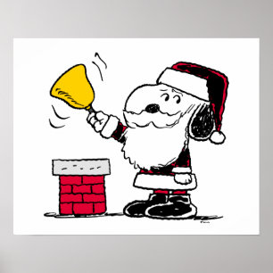 Jordnötter Snoopy & Woodstock Santa Bell Ringer Poster