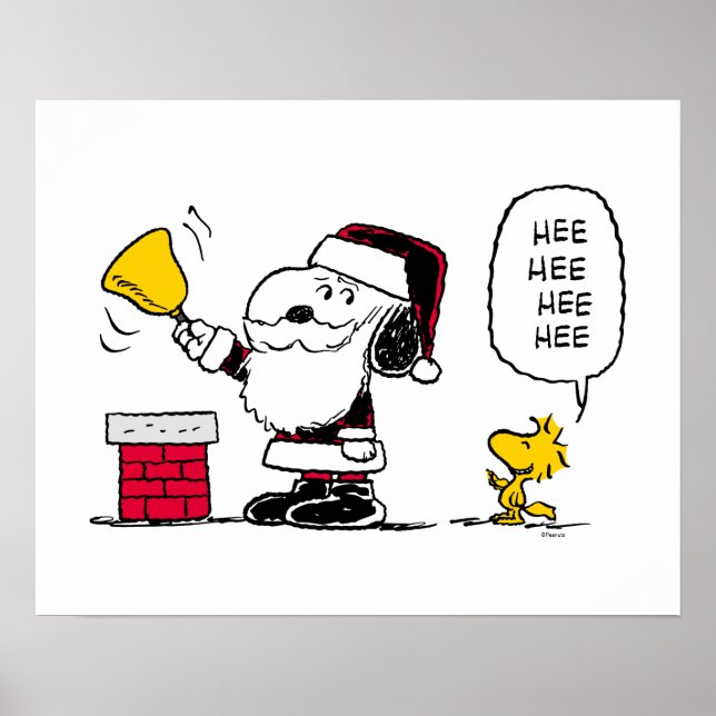 Jordnötter | Snoopy & Woodstock Santa Bell Ringer Poster (Framsidan)