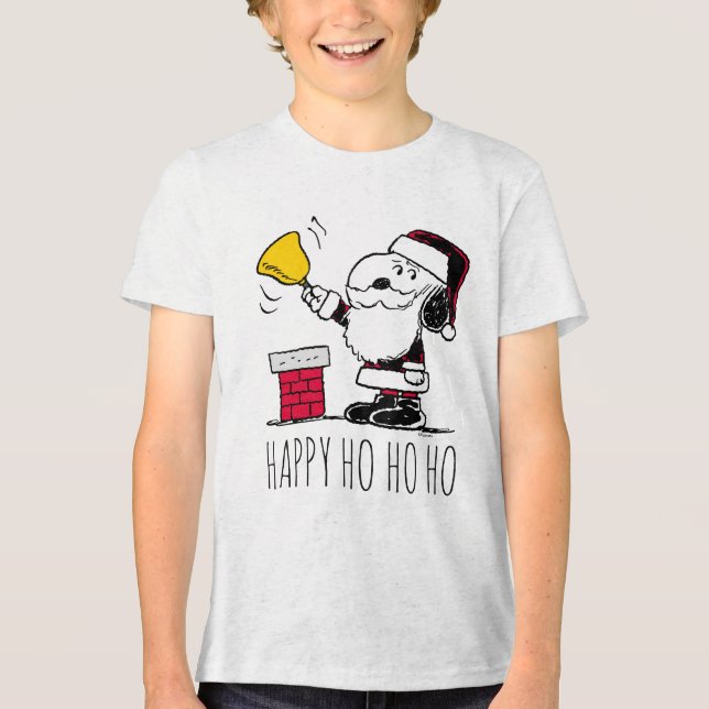 Jordnötter | Snoopy & Woodstock Santa Bell Ringer T Shirt (Framsida)