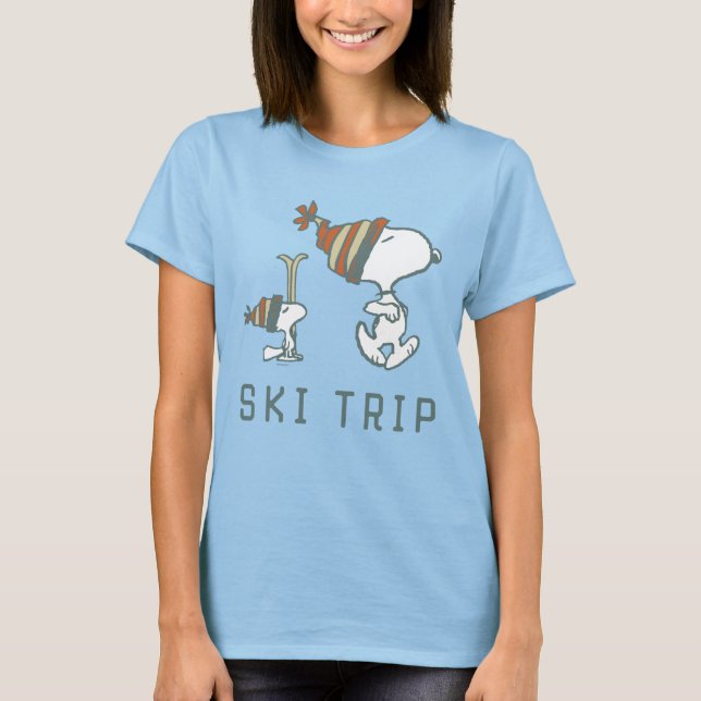 Jordnötter | Snoopy & Woodstock Ski Resa 2 T Shirt (Framsida)