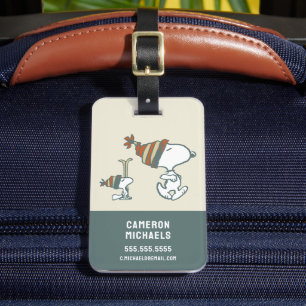 Jordnötter Snoopy & Woodstock Ski Resa Bagagebricka
