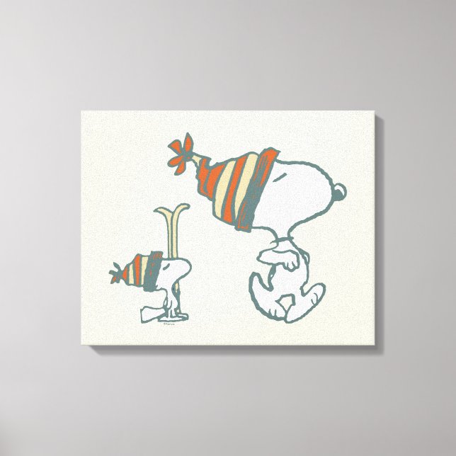 Jordnötter | Snoopy & Woodstock Ski Resa Canvastryck (Framsida)