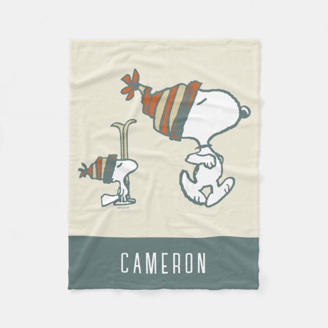 Jordnötter | Snoopy & Woodstock Ski Resa Fleecefilt (Framsidan)