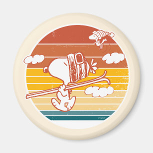 Jordnötter   Snoopy & Woodstock Ski Resa Magnet