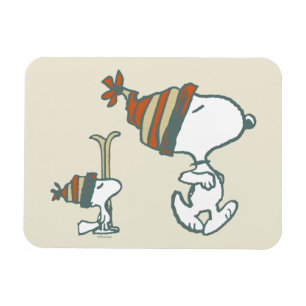Jordnötter Snoopy & Woodstock Ski Resa Magnet