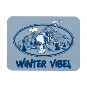 Jordnötter Snoopy & Woodstock Skiing Magnet