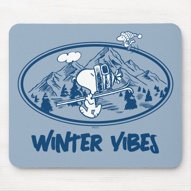 Jordnötter | Snoopy & Woodstock Skiing Musmatta (Framsidan)