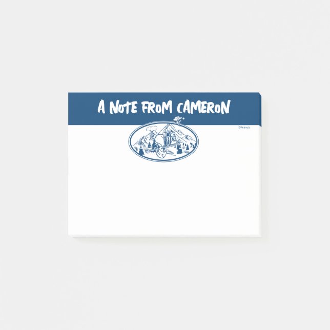 Jordnötter | Snoopy & Woodstock Skiing Post-it Block (Framsida)