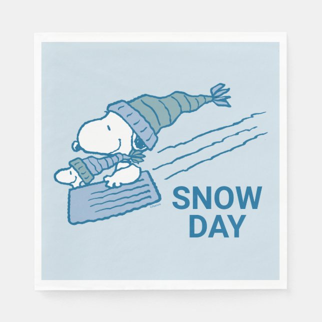 Jordnötter | Snoopy & Woodstock Sleding Pappersservett (Framsidan)