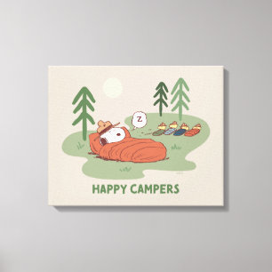 Jordnötter Snoopy & Woodstock Sleeping Campers Canvastryck