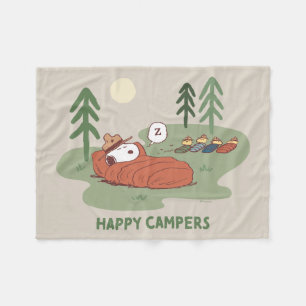 Jordnötter   Snoopy & Woodstock Sleeping Campers Fleecefilt