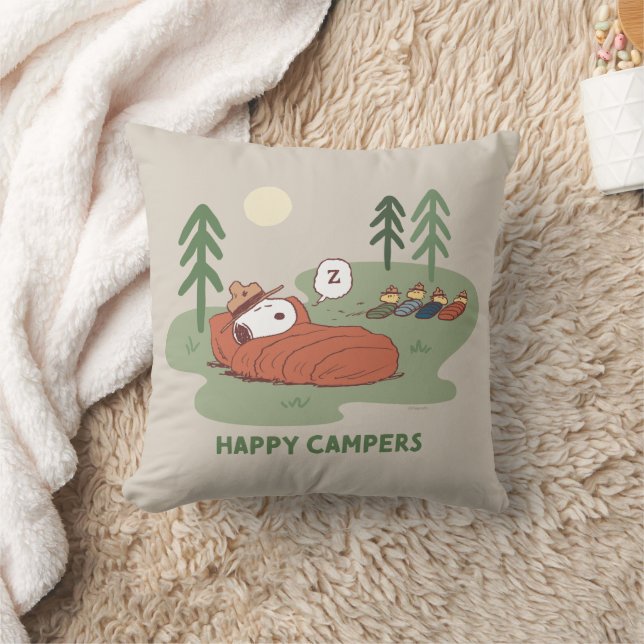 Jordnötter | Snoopy & Woodstock Sleeping Campers Kudde (Filt)