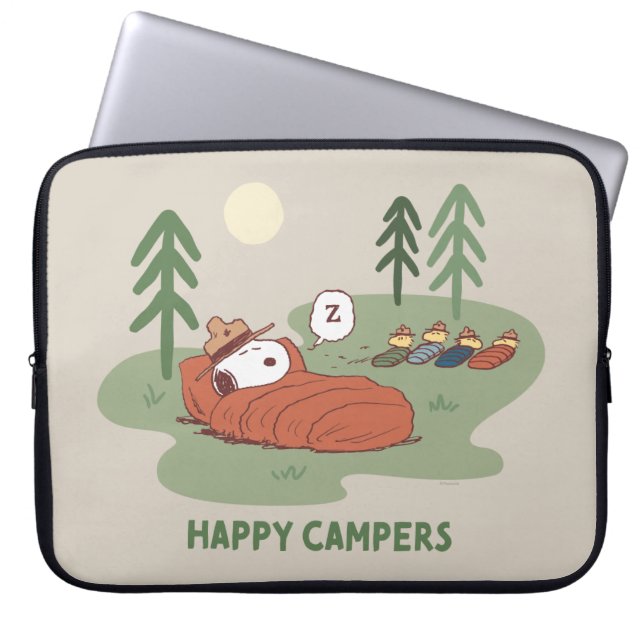 Jordnötter | Snoopy & Woodstock Sleeping Campers Laptop Fodral (Framsidan)