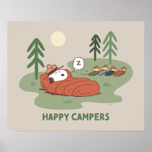 Jordnötter   Snoopy & Woodstock Sleeping Campers Poster