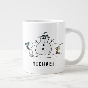 Jordnötter Snoopy & Woodstock Snögubbe Lägg ti Jumbo Mugg