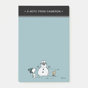Jordnötter Snoopy & Woodstock Snögubbe Lägg ti Post-it Block