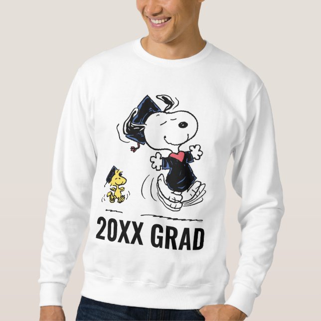 Jordnötter | Snoopy & Woodstock Studenten Lång Ärmad Tröja (Framsida)