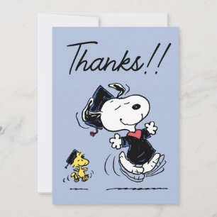 Jordnötter Snoopy & Woodstock Studenten Tack Kort