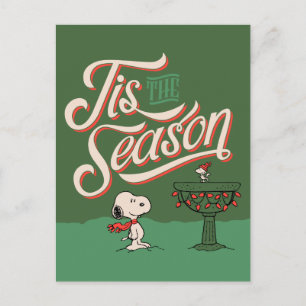 Jordnötter Snoopy & Woodstock Tis Season Helg Vykort